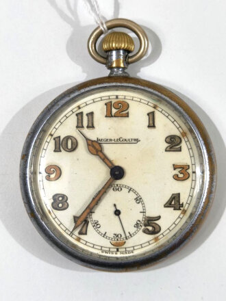 Jaeger LeCoultre pocket watch, British WWII Military issued, MARKED WITH GOVERNMENT BROAD ARROW AND GSTP (GENERAL SERVICE TIME PIECE ) works, used
