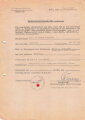 Dokument über eine Fernfahrtgenehmigung nach Minsk und zurück, ausgestellt bei der  8. Panzer- Division, eigenhändige Unterschrift Generalmajor und Divisionskommandeur