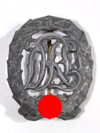 Deutsches Reichssportabzeichen DRL in Bronze, Hersteller Wernstein Jena, Bronzierung komplett vergangen