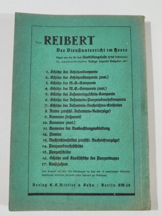 "Der Dienstunterricht im Heere, Ausgabe für den Schützen der Schützenkompanie", Jahrgang 1938/39, 326 Seiten, A5