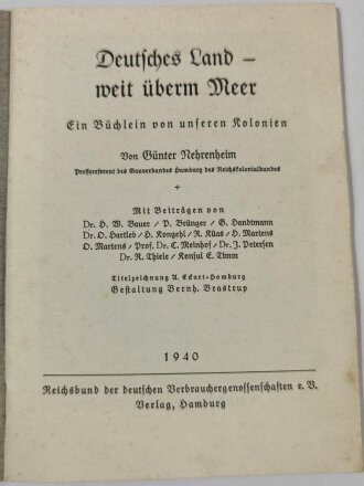 "Deutsches Land weit überm Meer" Ein...