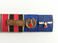 5er Bandspange mit Prager Burg, Zollgrenzschutz- Ehrenzeichen und Dienstausziechung der Wehrmacht, Breite 75 mm