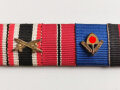 6er Bandspange, mit Auflage Dienstauszeichung Reichsarbeitsdienst, sehr schöne Kombination