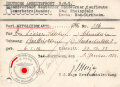 Deutsche Arbeitsfront - Vorläufige Mitgliedskarte, datiert 1934, gelocht