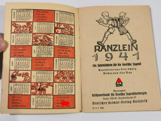 "Deutsches Jugendherbergswerk 1941 Ränzlein " Jahrbüchlein für die deutsche Jugend vom Reichsverband für Deutsche Jugendherbergen, 48 Seiten, A6