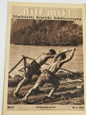 Illustrierte Deutsche Schülerzeitung "Hilf mit!", 5 Ausgaben, datiert zwischen 1940 - 1942 mit Jahrgangsumschlag