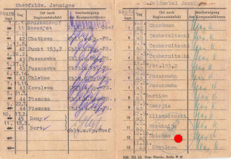 Wehrmacht-Führerschein von 1940 " Berechtigt zum Führen des Gleisketten LKW Maultier". Dazu mehrseitige Sturm- und Nahkampftageliste