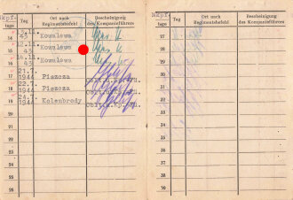 Wehrmacht-Führerschein von 1940 " Berechtigt zum Führen des Gleisketten LKW Maultier". Dazu mehrseitige Sturm- und Nahkampftageliste