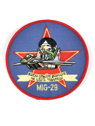 REPRODUKTION, Ärmelabzeichen " MIG - 29 Pilot, Russischer MIG Pilot ", Durchmesser 11 cm