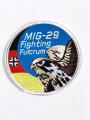 REPRODUKTION, Ärmelabzeichen Luftwaffe " MIG 29 Fighting Fulcrum " Durchmesser 9,5 cm