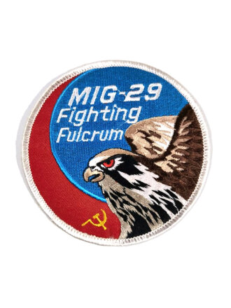 REPRODUKTION, Ärmelabzeichen, Russland  " MIG 29 Fighting Fulcrum " Durchmesser 9,5 cm