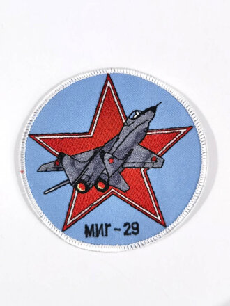 REPRODUKTION, Ärmelabzeichen, Russland  " MIG 29 Fulcrum " Durchmesser 10 cm