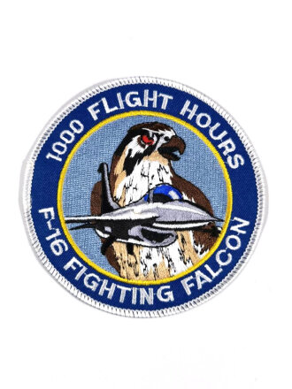 REPRODUKTION, Patch " U.S. 1000 Flight Hours - F- 16 Fighting Falcon " Druchmesser 10 cm