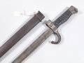 Frankreich, Seitengewehr Mousqueton Berthier Modell 1892, Kunststoffgriffschalen eigenmächtig mit  Rillen versehen ,