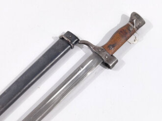 Frankreich, Seitengewehr Mousqueton Berthier Modell 1892, 2.Typ, mit Holzgriffschalen und gekürzter Parierstange