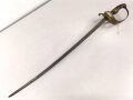 Hessen, Säbel eines Angehörigen im Husaren Regiment No. 13. Beidseitig geätzte Klinge , Golden angemaltes Gefäß, Scheide fehlt