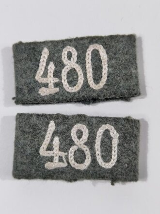 Heer, Paar Schulterklappenüberschübe Infanterie " 480 "