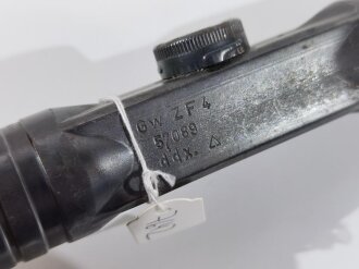 Zielfernrohr Wehrmacht "ZF 4" von ddx. Durchsicht klar aber verunreinigt, Absehen gut. Originla brüniert, Verstellungen gängig