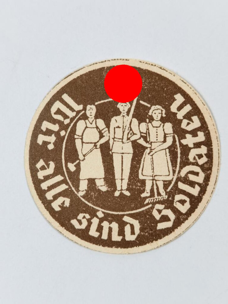 Vignette "Wir alle sind Soldaten" Rückseitig gummiert zum Aufkleben a