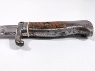 1.Weltkrieg, Aushilfsseitengewehr (  EB55 ) mit Stahlblechscheide, Gereinigtes Stück in gutem Gesamtzustand