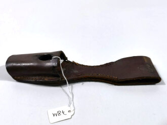Koppelschuh zum Extraseitengewehr KS98 der Wehrmacht, braunes Leder, stark gebraucht