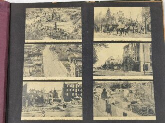 1.Weltkrieg Fotoalbum eines Angehörigen IR55, später Oberschlesisches Regiment 62. Stellungskämpfe vor Dünaburg, später Flandern und Somme. Jede Seite des Album ist fotografiert. Seitenmaß je 25 x 32cm