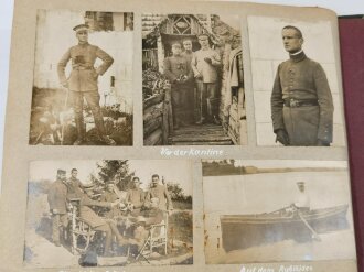 1.Weltkrieg Fotoalbum eines Angehörigen IR55, später Oberschlesisches Regiment 62. Stellungskämpfe vor Dünaburg, später Flandern und Somme. Jede Seite des Album ist fotografiert. Seitenmaß je 25 x 32cm