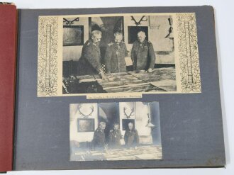 1.Weltkrieg Fotoalbum eines Angehörigen IR55, später Oberschlesisches Regiment 62. Stellungskämpfe vor Dünaburg, später Flandern und Somme. Jede Seite des Album ist fotografiert. Seitenmaß je 25 x 32cm