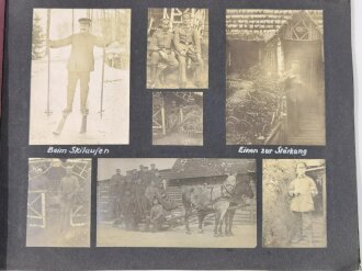 1.Weltkrieg Fotoalbum eines Angehörigen IR55, später Oberschlesisches Regiment 62. Stellungskämpfe vor Dünaburg, später Flandern und Somme. Jede Seite des Album ist fotografiert. Seitenmaß je 25 x 32cm