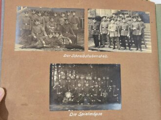 1.Weltkrieg Fotoalbum eines Angehörigen IR55, später Oberschlesisches Regiment 62. Stellungskämpfe vor Dünaburg, später Flandern und Somme. Jede Seite des Album ist fotografiert. Seitenmaß je 25 x 32cm