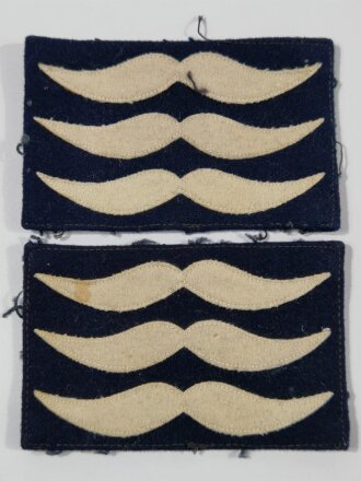 Luftwaffe, Paar Rangabzeichen für den Fliegerschutzanzug für einen Feldwebel, Breite 11 cm x Höhe 7 cm