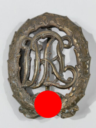 Deutsches Reichssportabzeichen DRL in Bronze mit Hersteller Wernstein Jena, vorne mit leichten Korrosionsspuren