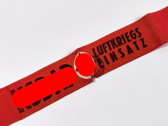 Armbinde " NSDAP Luftkriegs Einsatz "gedruckt, Länge 43 cm, sehr selten