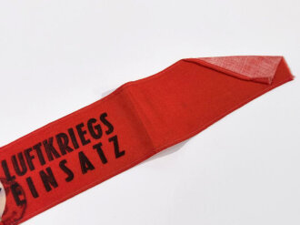Armbinde " NSDAP Luftkriegs Einsatz "gedruckt, Länge 43 cm, sehr selten