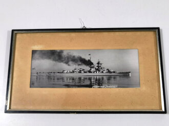 "Schlachtschiff Gneisenau" Original gerahmt, Maße des Rahmens 17,5 x 31,5cm