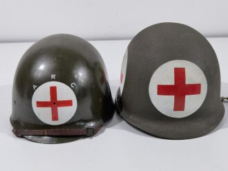 U.S. 2. Weltkrieg, Stahlhelm Rot Kreuz. Originaler Helm...