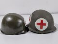 U.S. 2. Weltkrieg, Stahlhelm Rot Kreuz. Originaler Helm und Innenhelm , Schweißband französisch Nachkrieg. Komplett neuzeitlich lackiert. Guter Ersatz für einen nicht zu beschaffenden Helm