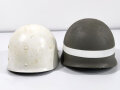 U.S. 2. Weltkrieg, Stahlhelm "MP" Militärpolizei. Originaler Helm und Innenhelm , komplett neuzeitlich lackiert. Guter Ersatz für einen nicht zu beschaffenden Helm