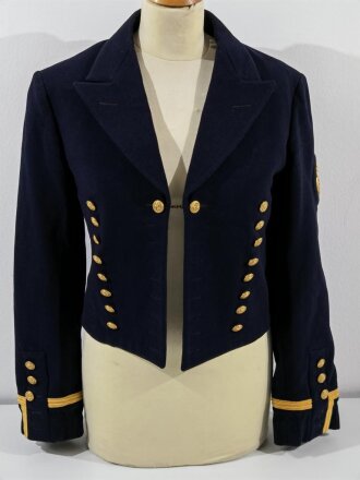 Kriegsmarine, dunkelblaue Paradejacke für einen Verwaltungsmaat , Kammerstück von 1936 in gutem Zustand, der Brustadler fehlt