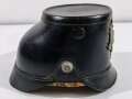 Preußen 1.Weltkrieg, Tschako für Mannschaften. getragenes Stück, der Vorderschirm seitlich etwa 3 cm gelöst, Größe 57