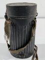 Luftschutz Bereitschaftsbüchse für die Gasmaske der Firma Draeger. Aussen graublau überlackiert