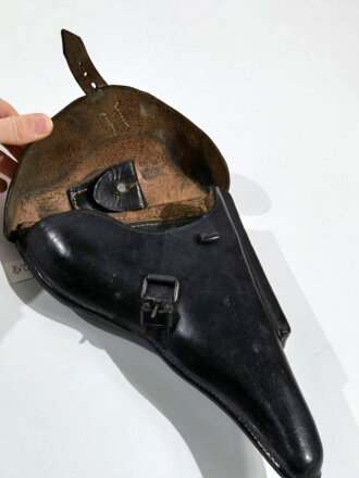 Koffertasche für Pistole P08 der Wehrmacht. Datiert 1938, getragenes Stück in gutem Zustand