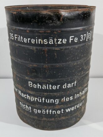 Transportbehälter für " 35 Filtereinsätze Fe 37 ( R ) " Originallack, innen noch die seltenen Verpackungsmaterialien.