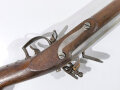 Frankreich, Steinschlossgewehr  ähnlich Typ 1816/21 ,Kaliber 17,6 mm, Gesamtlänge 137 cm, Gewicht 3,96 kg, Laufmarkierung ELG ,Schloßmarkierung Modell  Royal St.Etienne schlecht lesbar, alle Metallteile gemarkt, eventuell für einen deutschen Kleinstaat ,