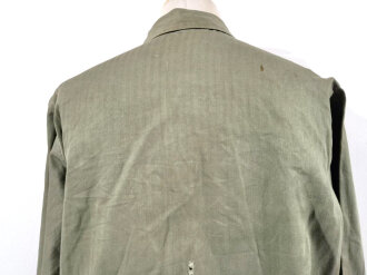 U.S. WWII Jacket, HBT. Buttonhole damage