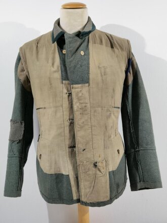 Heer, Feldbluse Modell 1936. Stärker getragenes Kammerstück mit diversen Reparaturstellen