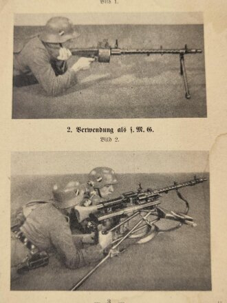 "MG34, seine Verwendung als l.MG oder s.MG" mit 29 Abbildungen im Text, datiert 1938