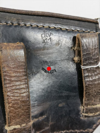 Koffertasche für Pistole P08 der Wehrmacht. getragenes Stück, datiert 1941