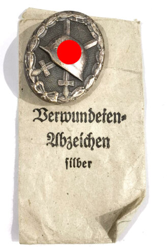 Verwundetenabzeichen Silber Buntmetall, Rückseitig...