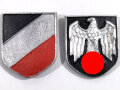 Satz Adler- und Wappenschild für einen Tropenhelm der Wehrmacht aus Aluminium
